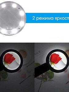 Лупа ручная, лупа настольная увеличительная с подсветкой Орбита OT-INL18